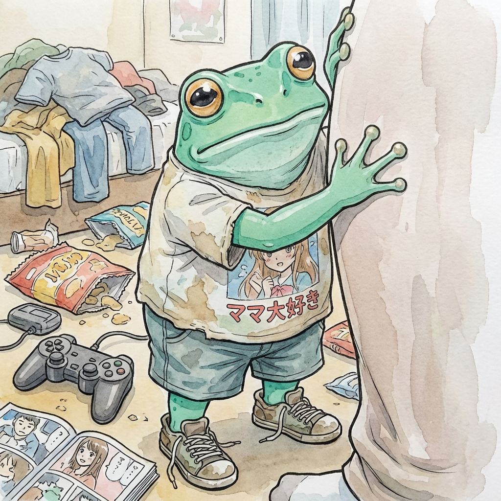 精神的に未熟で、常に誰かに依存している甘えん坊。吸盤のように親や彼女にくっついて離れないが、部屋は汚く公共心もない。可愛げがあると思っているのは自分だけである。